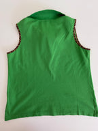 Fendi polo y2k green monogram border