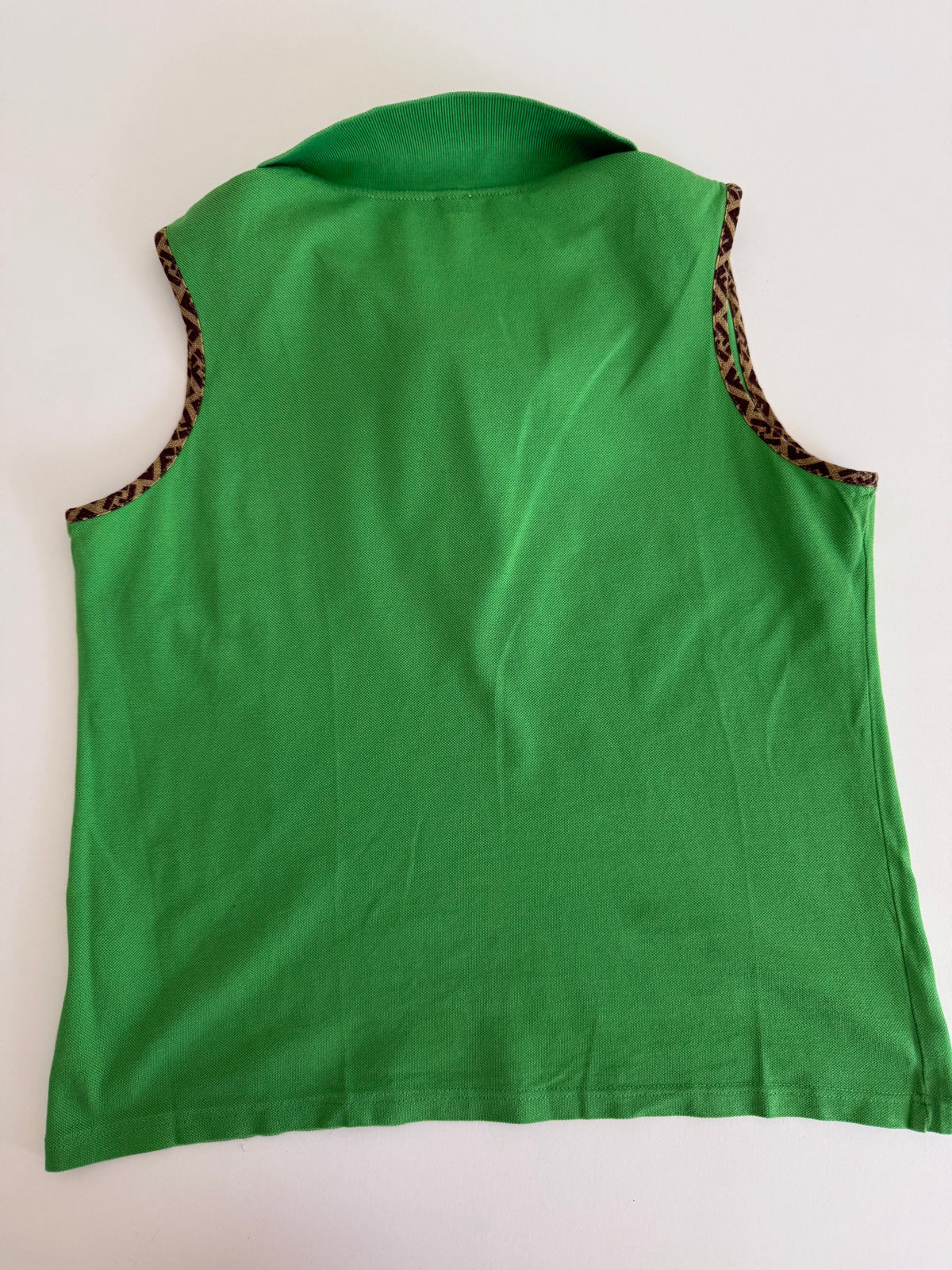 Fendi polo y2k green monogram border