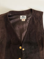 Rare iconic Celine suede logo button vest 70s