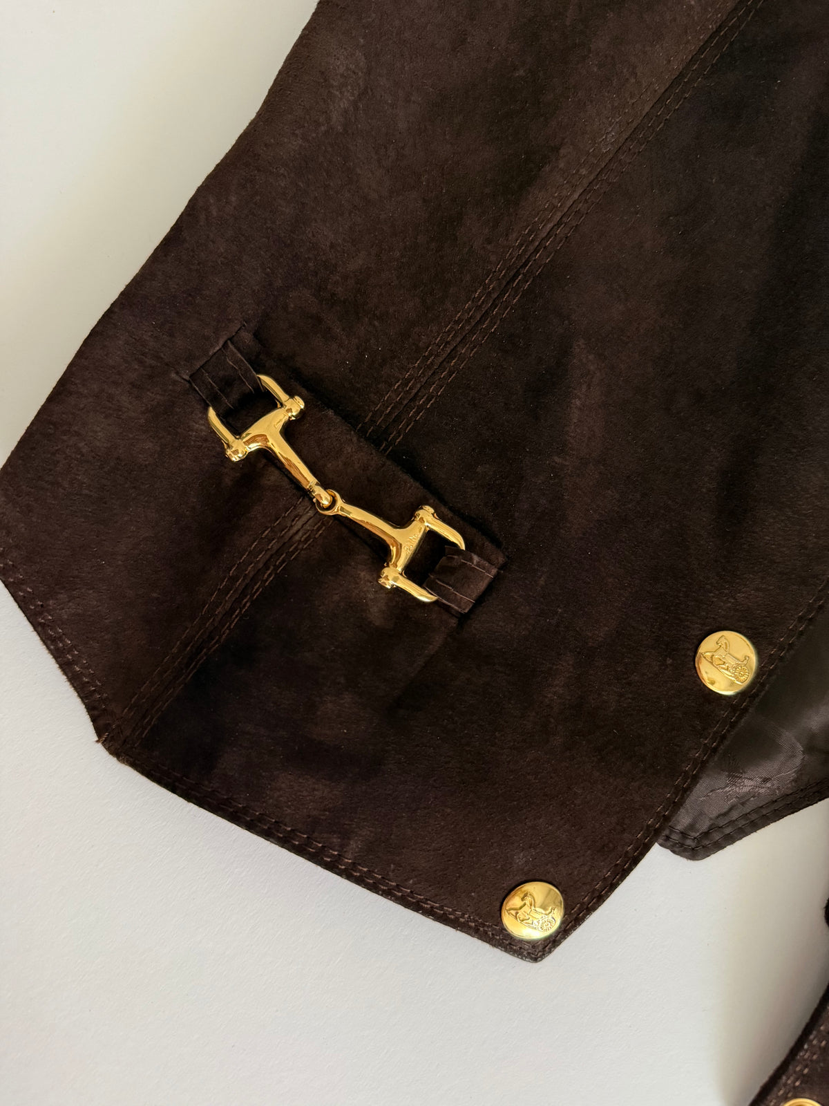 Rare iconic Celine suede logo button vest 70s