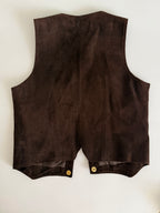 Rare iconic Celine suede logo button vest 70s