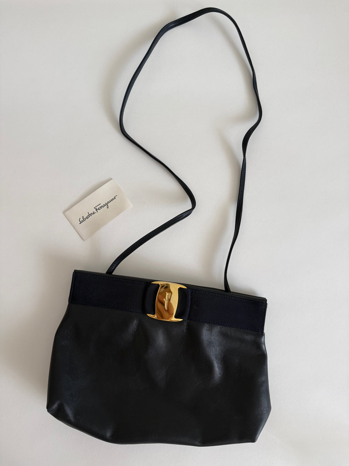 Ferragamo blue shoulder bag 90s