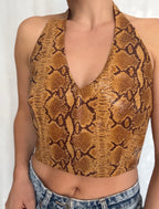 Rare Genny SS 1998 Runway leather bare back top new