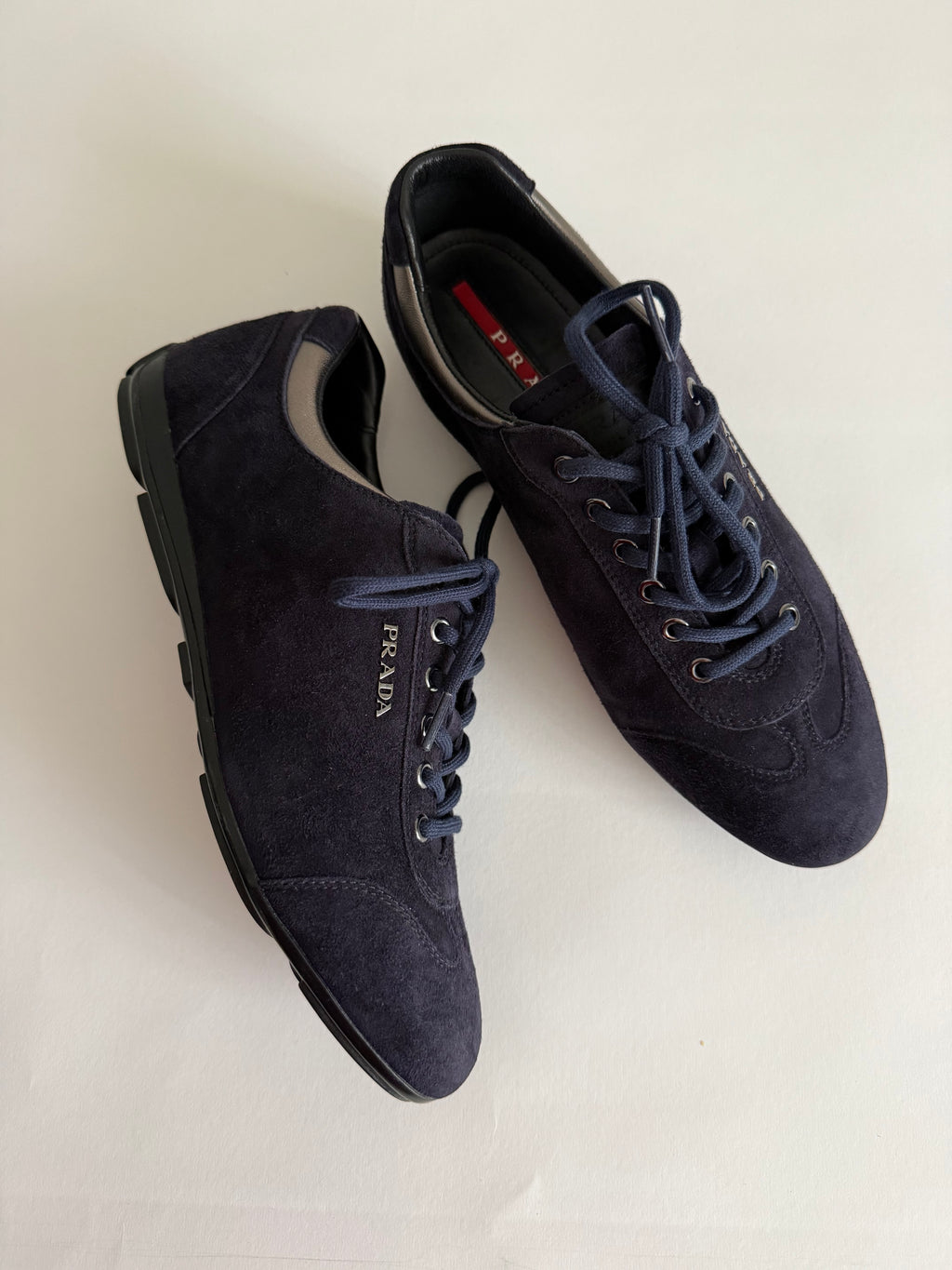 Prada navy suede sneakers vintage