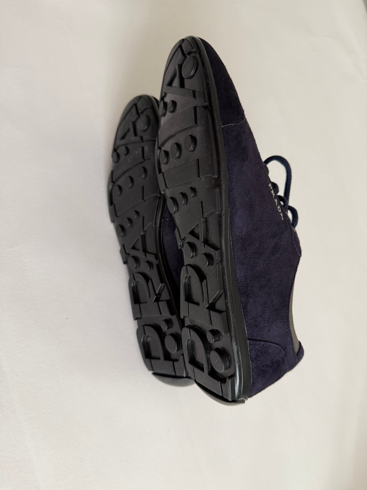 Prada navy suede sneakers vintage
