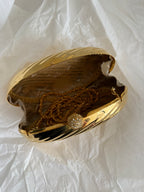 Minaudière gold egg clutch vintage