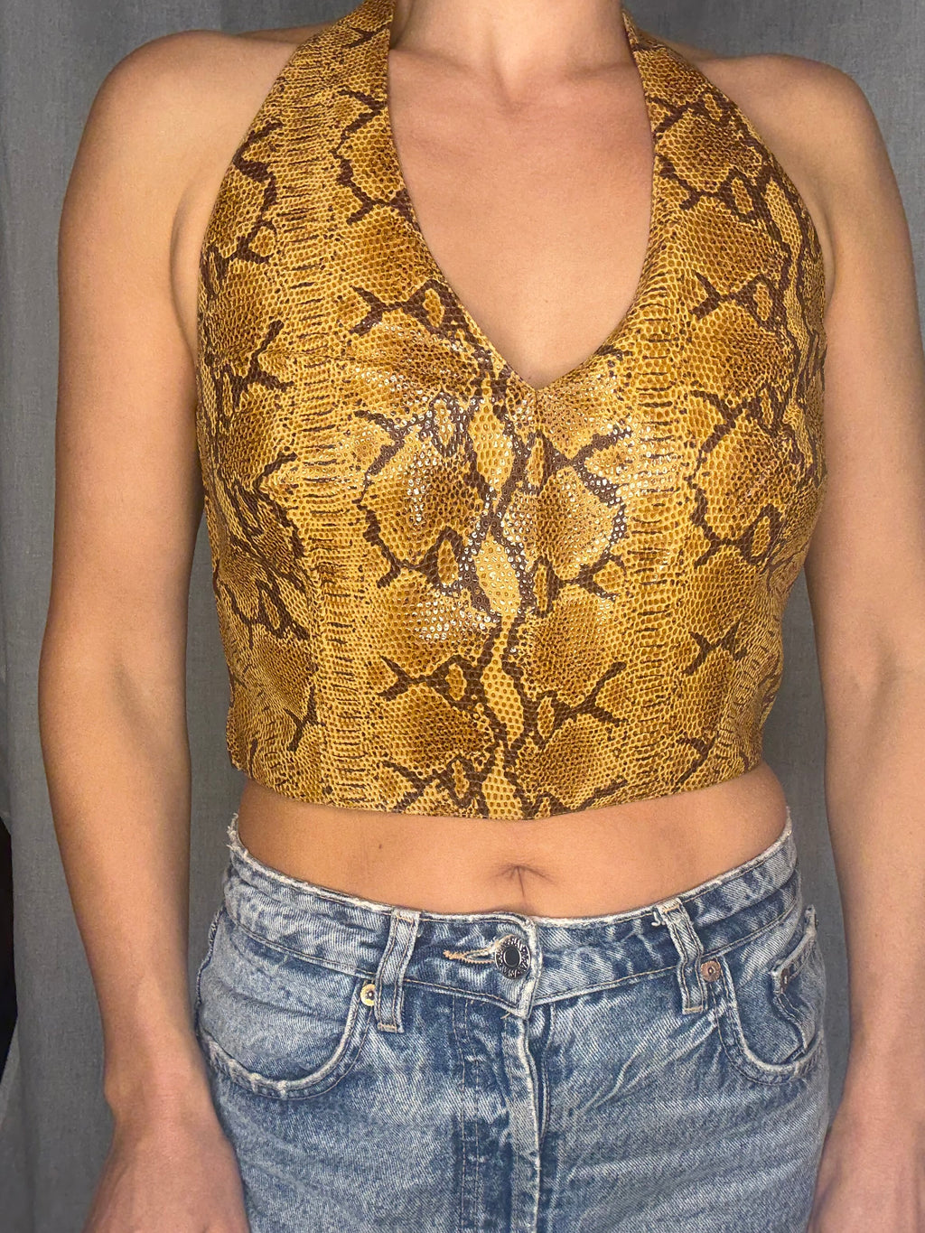 Rare Genny SS 1998 Runway leather bare back top new