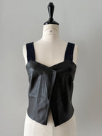 Emporio Armani SS 2017 leather denim top