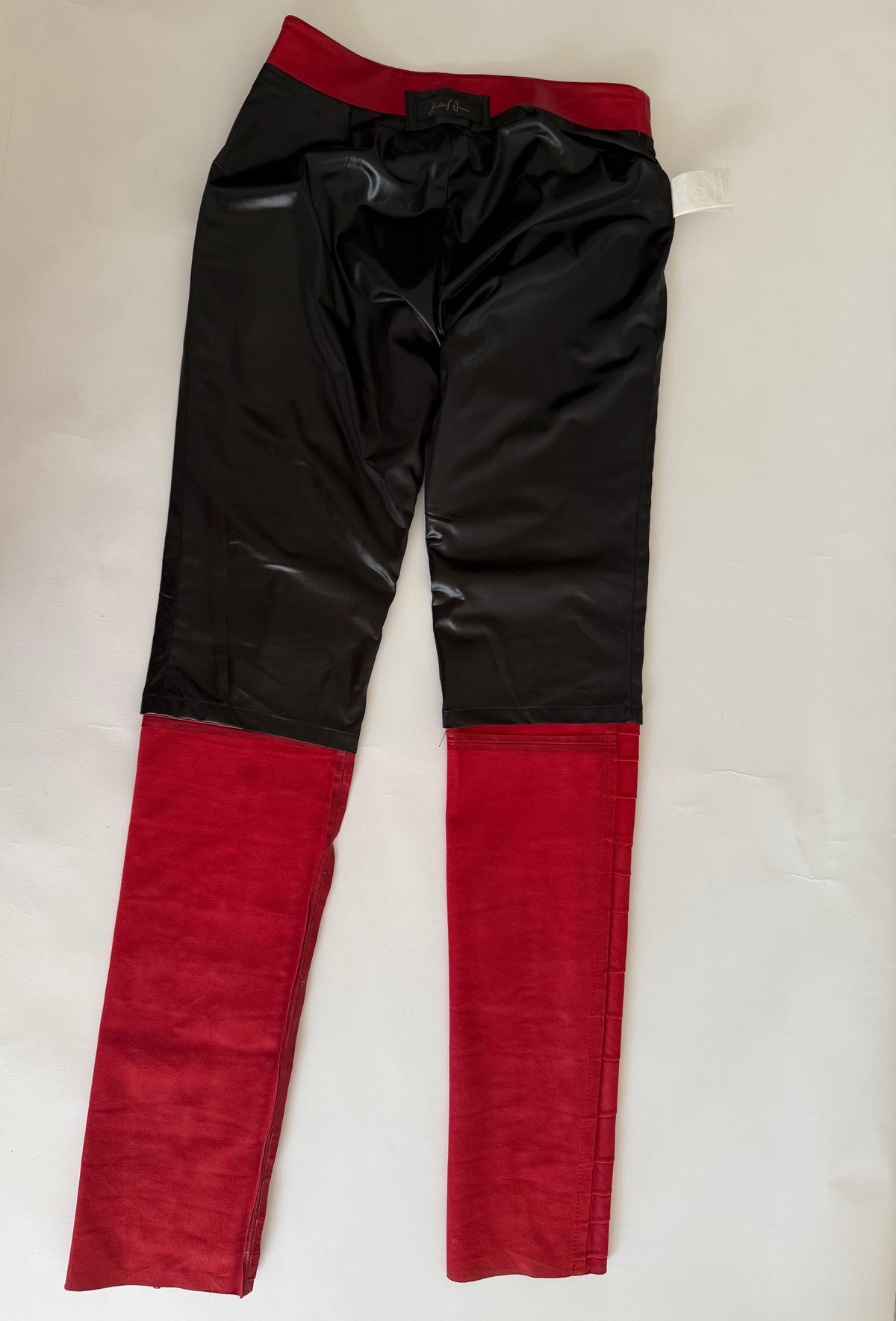 Rare Faycal Amor SS 2004 red leather pants