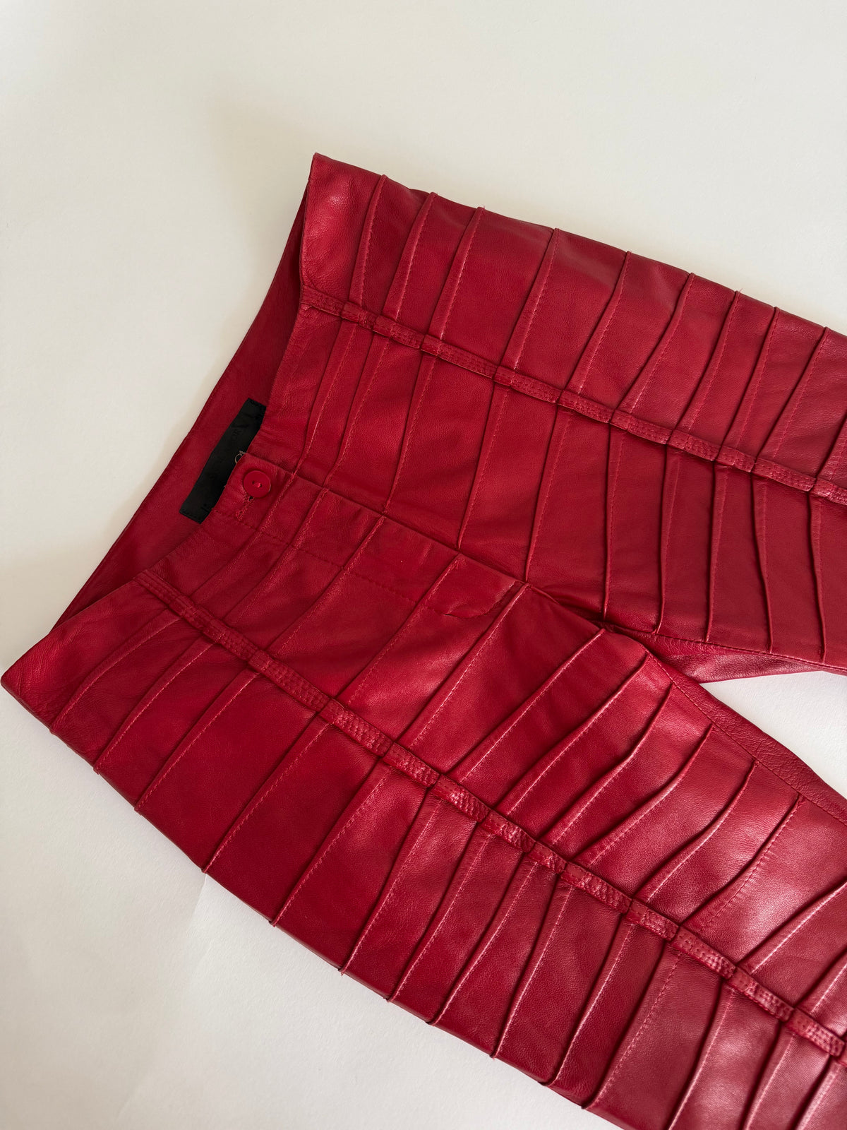 Rare Faycal Amor SS 2004 red leather pants