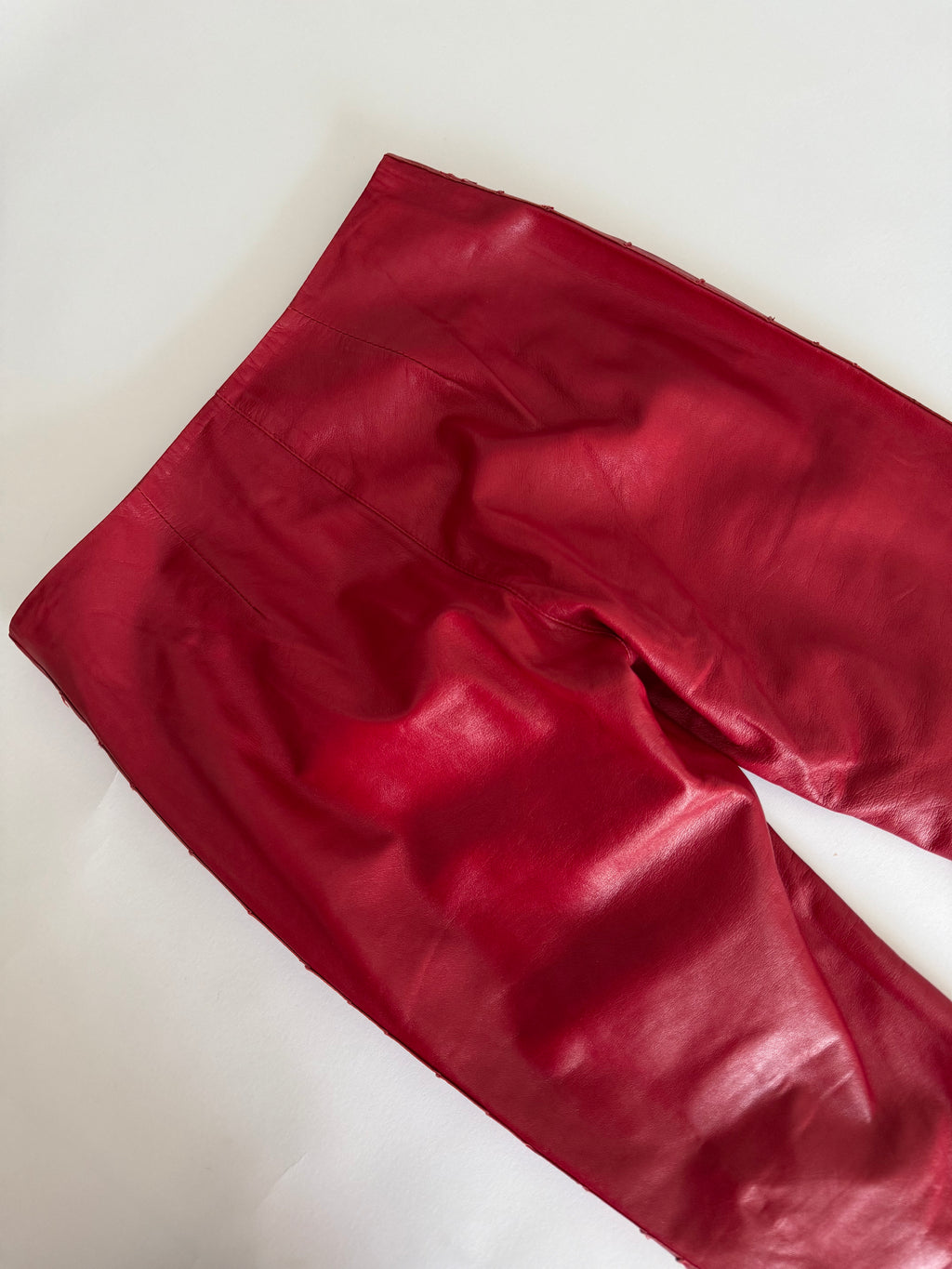 Rare Faycal Amor SS 2004 red leather pants