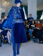 Saint Laurent FW 1974 velvet dark blue skirt