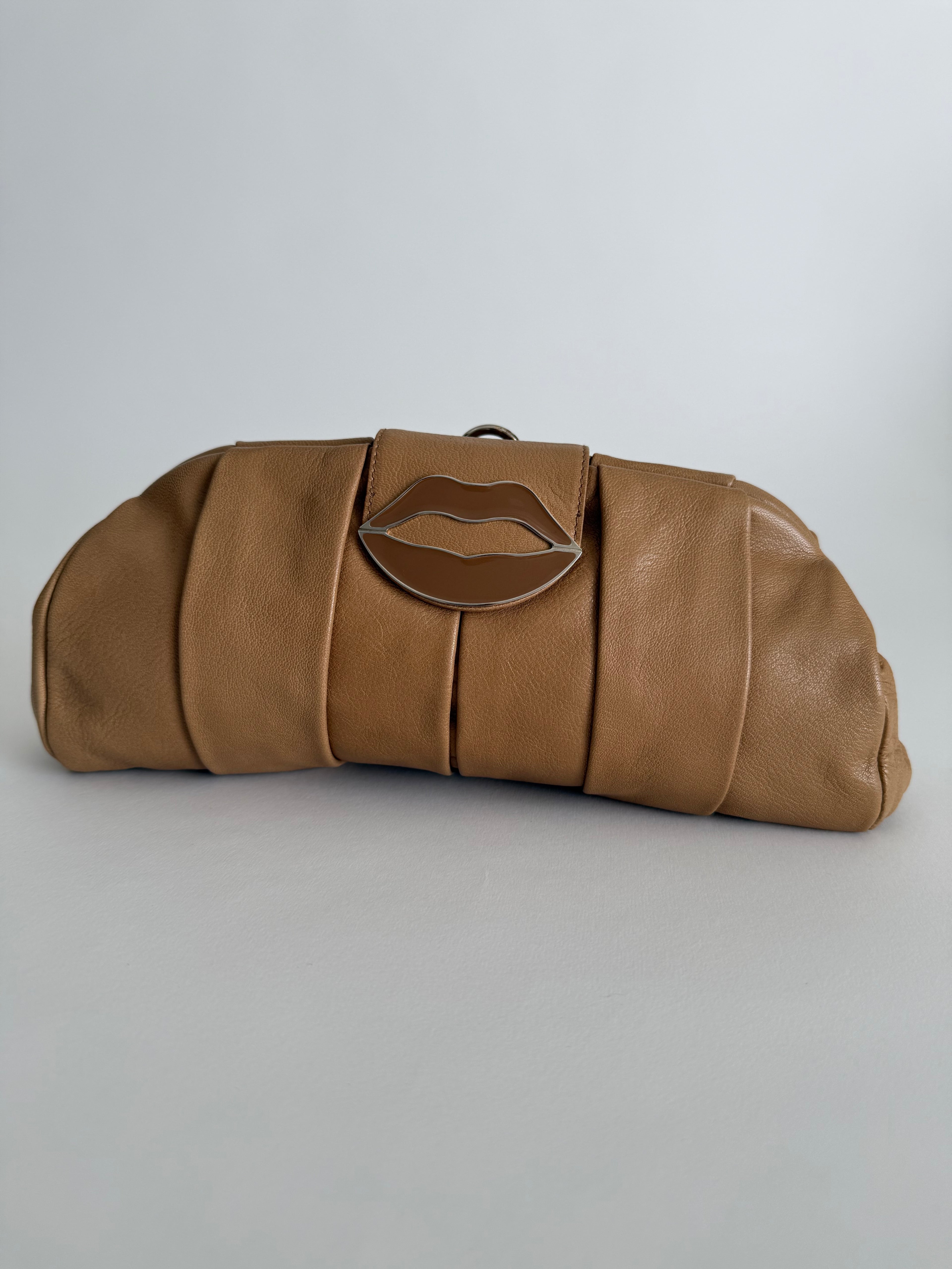 Yves Saint Laurent Black Lips of Dali Clutch YSL 2003 Tom Ford Era
