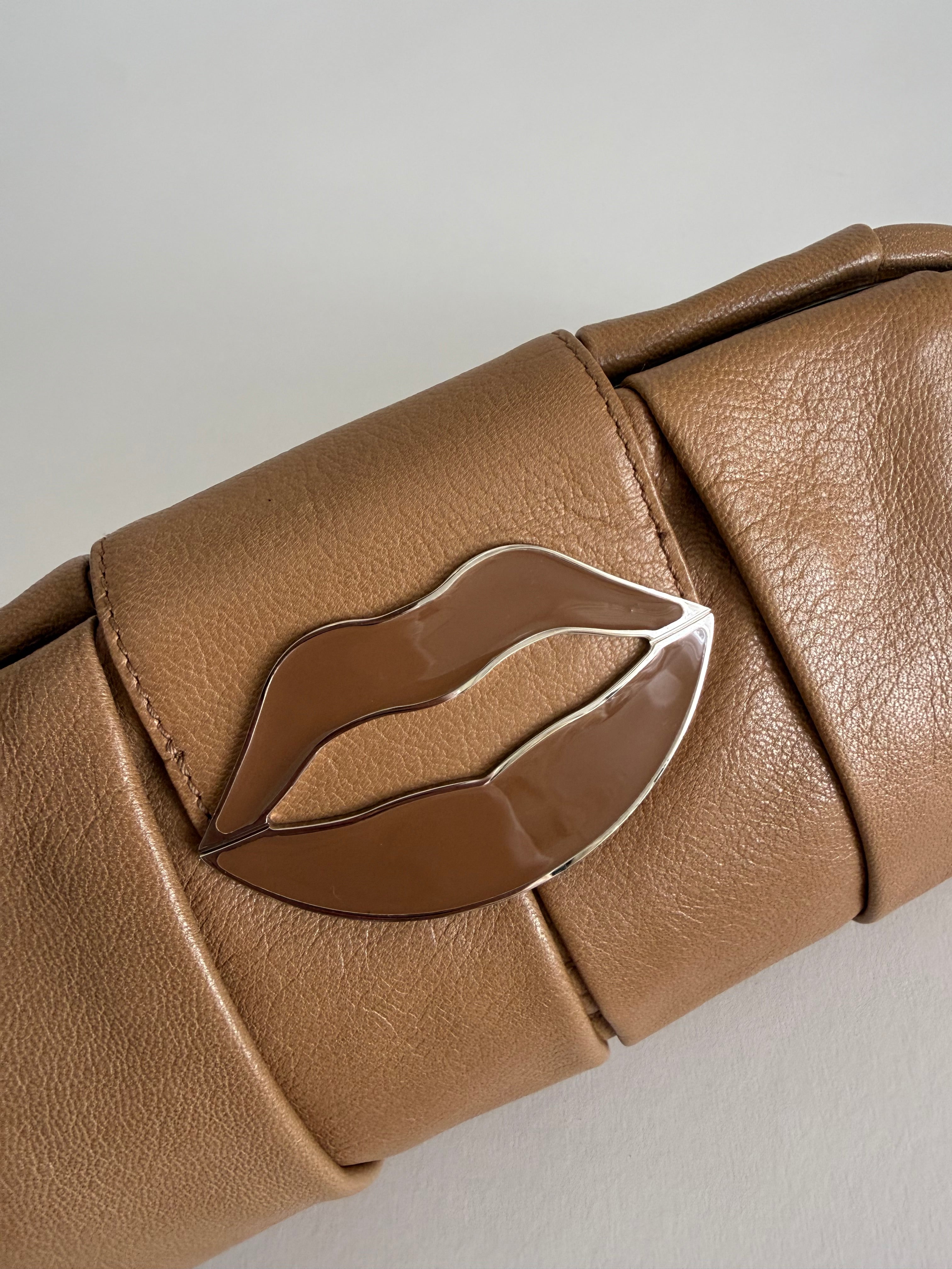 Yves Saint Laurent Black Lips of Dali Clutch YSL 2003 Tom Ford Era
