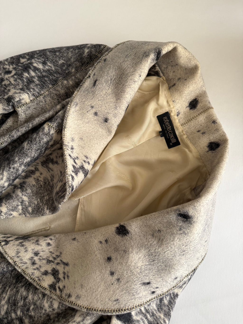 Roberto Cavalli FW 1999 coat cow animal print