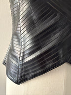 Insane laser cut Armani 2001 black leather bustier