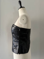Insane laser cut Armani 2001 black leather bustier