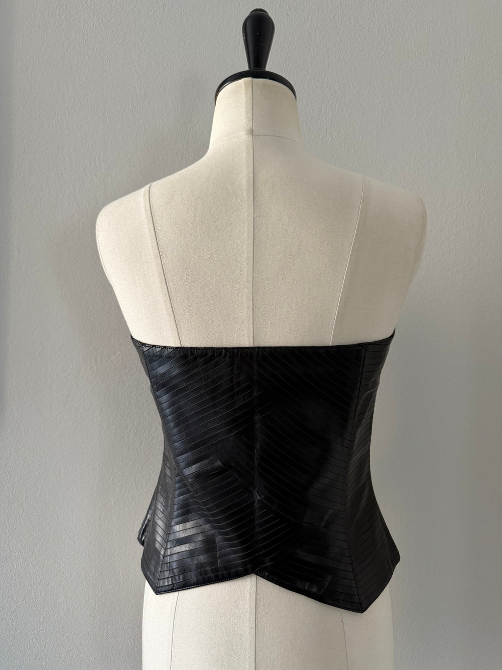 Insane laser cut Armani 2001 black leather bustier