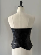 Insane laser cut Armani 2001 black leather bustier