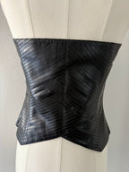 Insane laser cut Armani 2001 black leather bustier