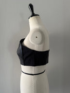 Plein Sud black leather bustier with mini studs 2000s