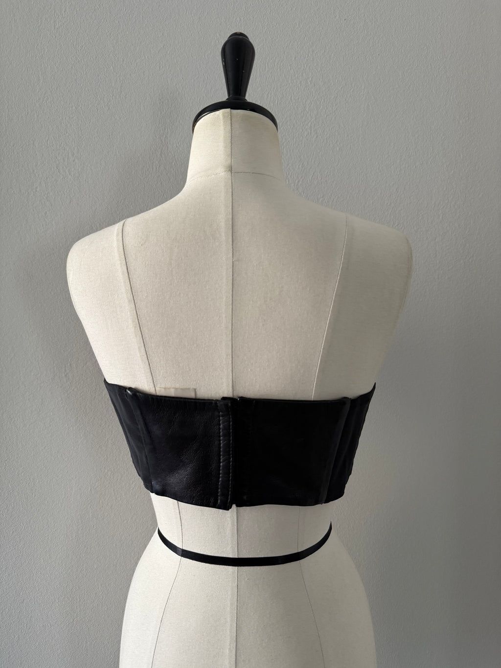 Plein Sud black leather bustier with mini studs 2000s