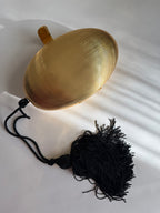 Gold egg shape metal clutch vintage with tassel