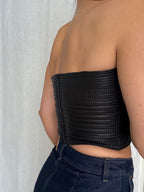 Gianfranco Ferré 90s top leather