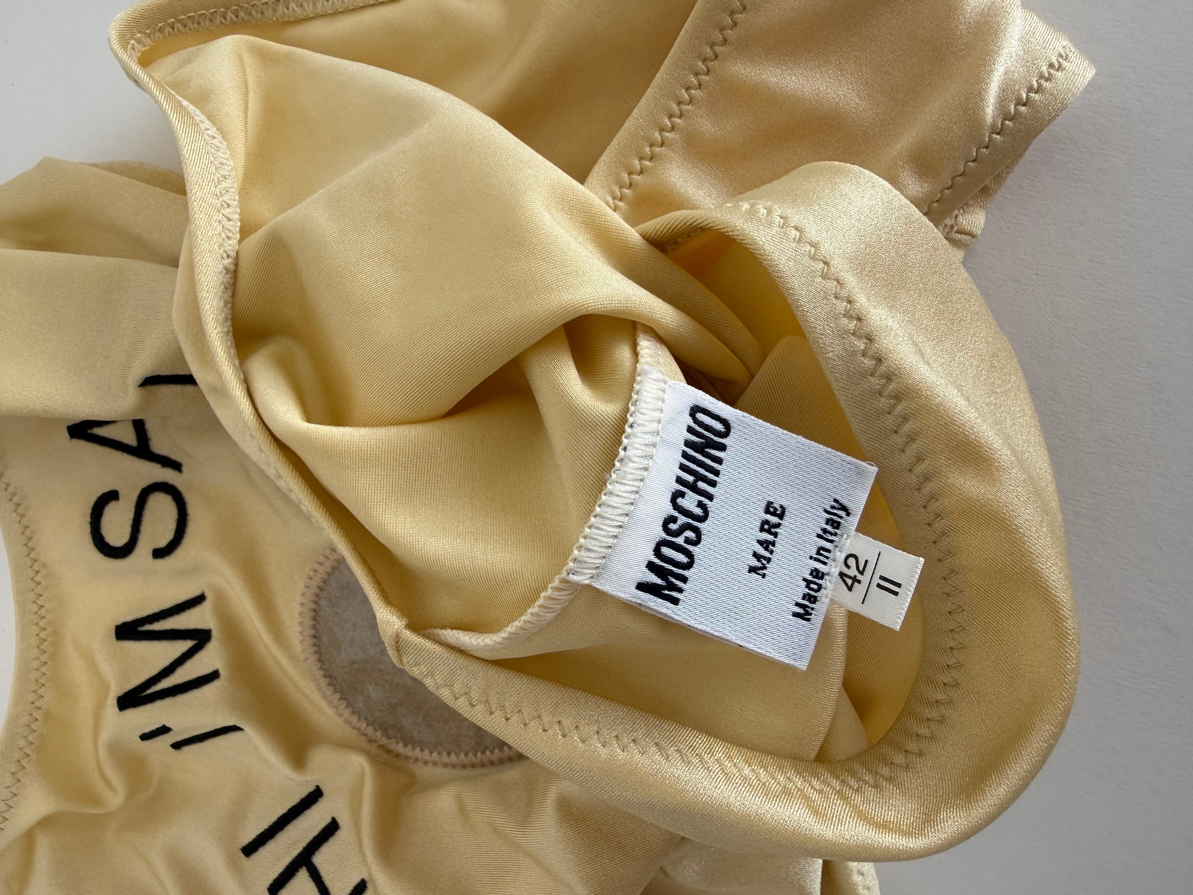 Moschino Couture one-piece swimwear HiI'm Sandy heart sand