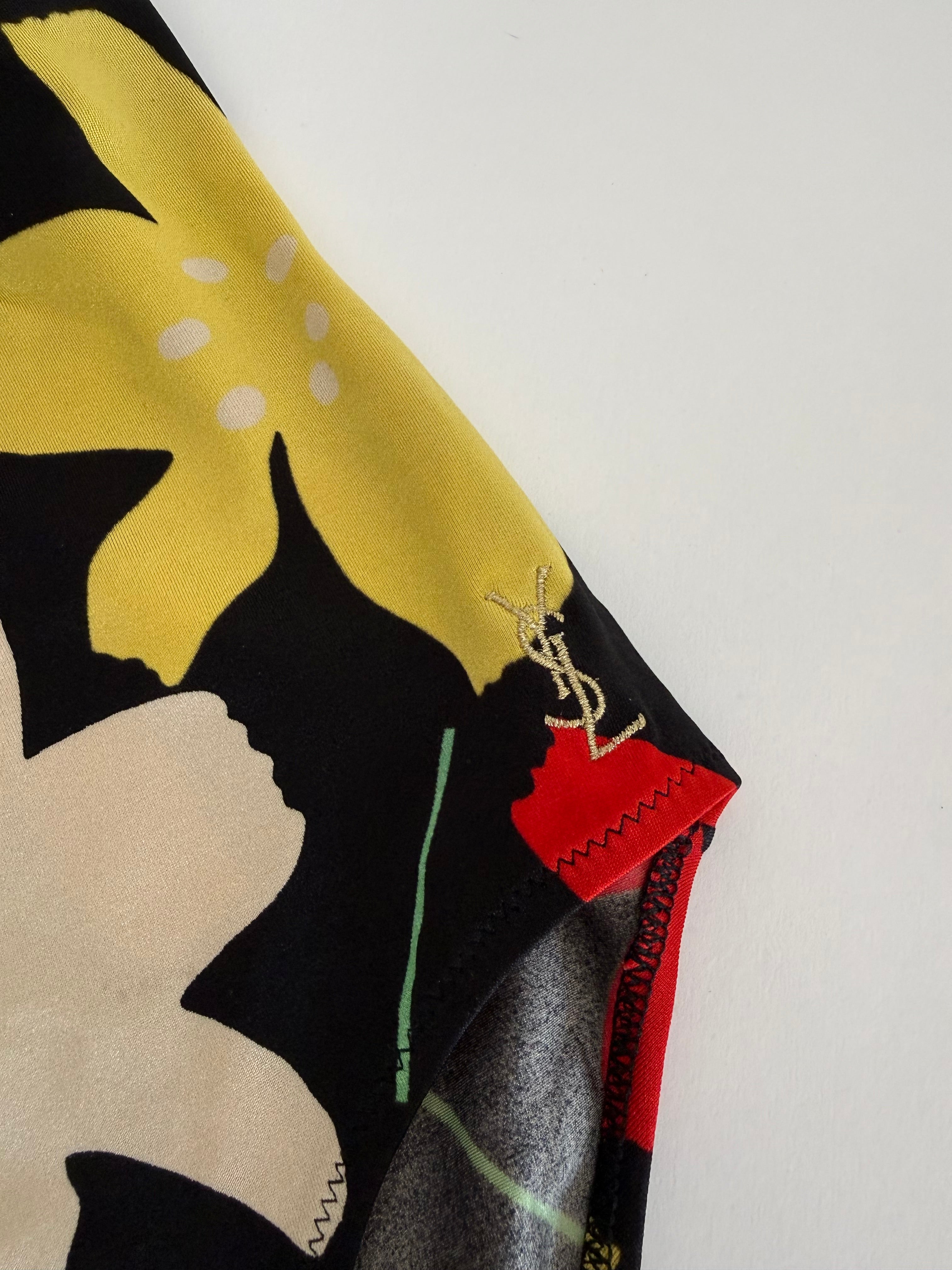 YSL one-piece swimwear flowers