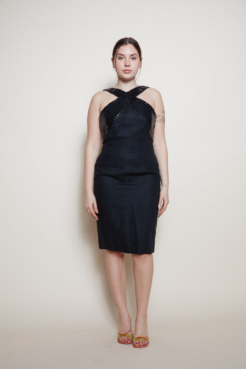 Albert Nipon mini black dress