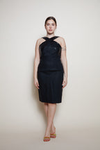 Albert Nipon mini black dress