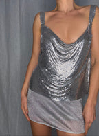 Genny vintage mettallic silver top