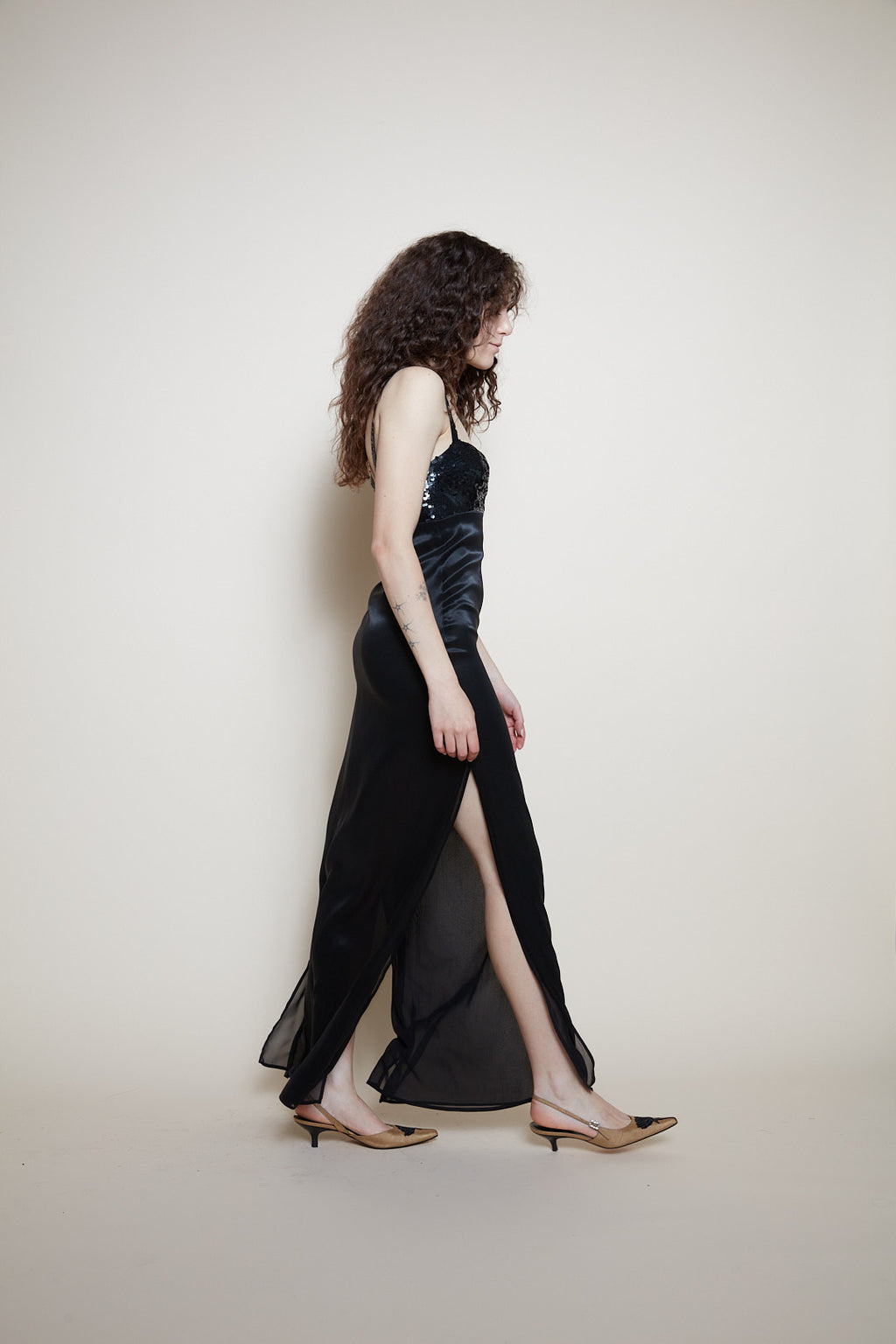 Georges Rech black sequin dress