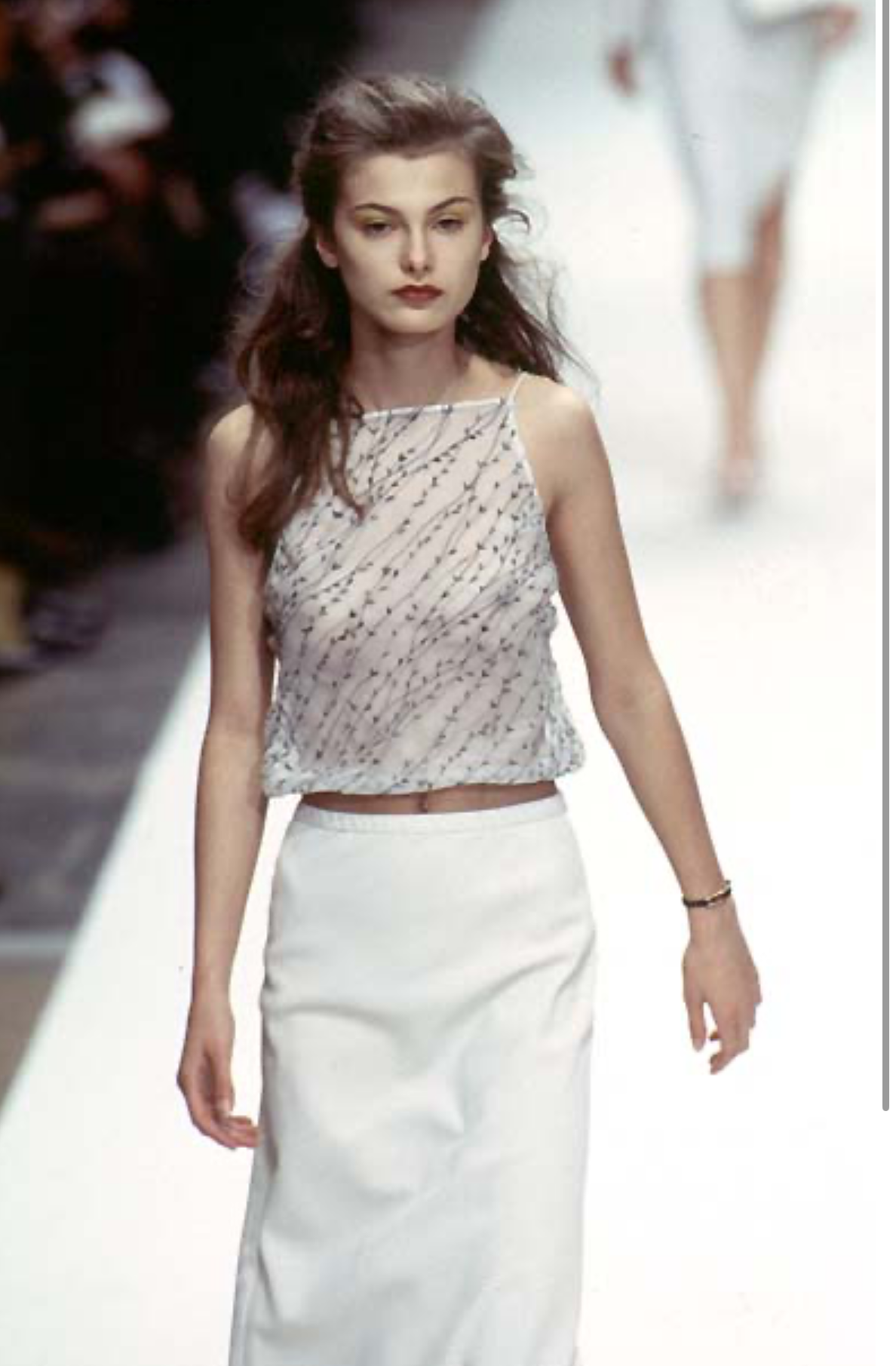 Cerruti 1881 SS 1997 Runway silk beaded embroidered dress