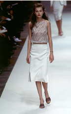 Cerruti 1881 SS 1997 Runway silk beaded embroidered dress