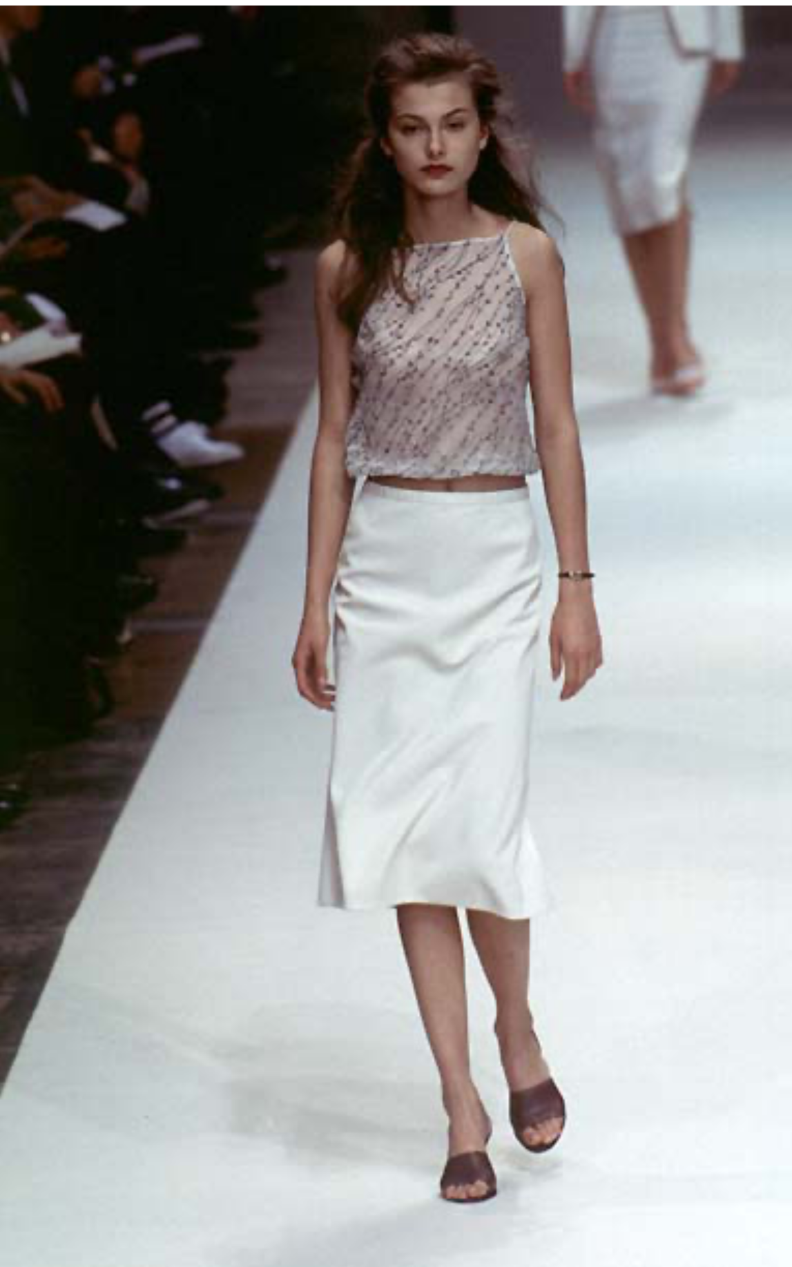 Cerruti 1881 SS 1997 Runway silk beaded embroidered dress
