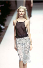 Cerruti 1881 SS 1997 Runway silk beaded embroidered dress