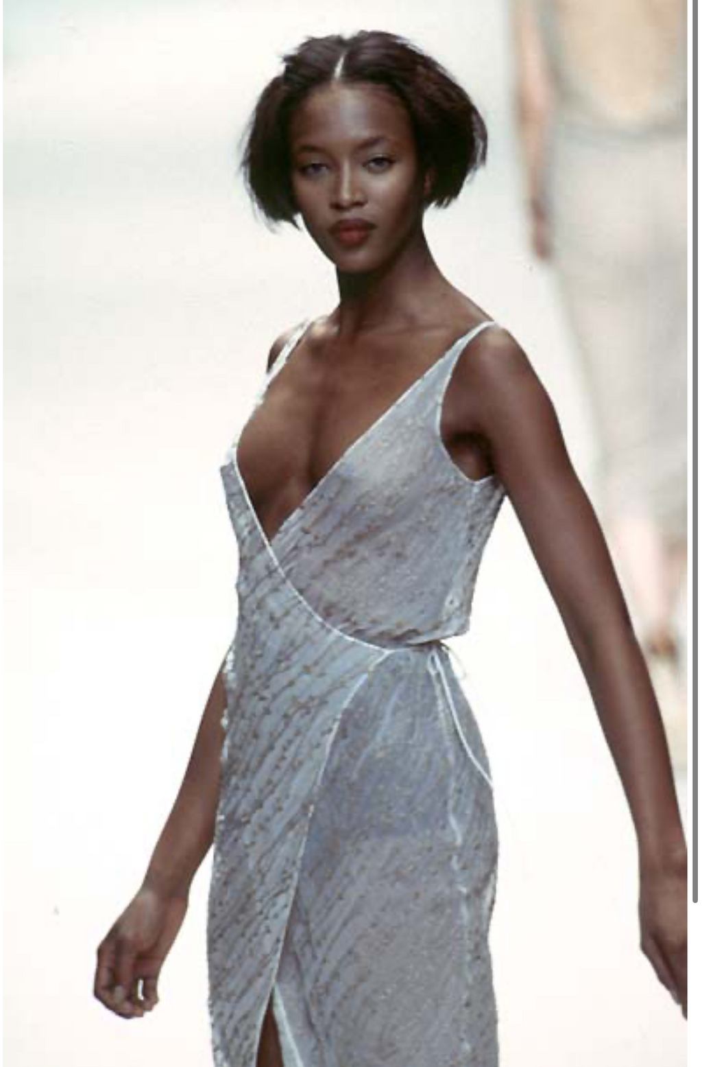 Cerruti 1881 SS 1997 Runway silk beaded embroidered dress