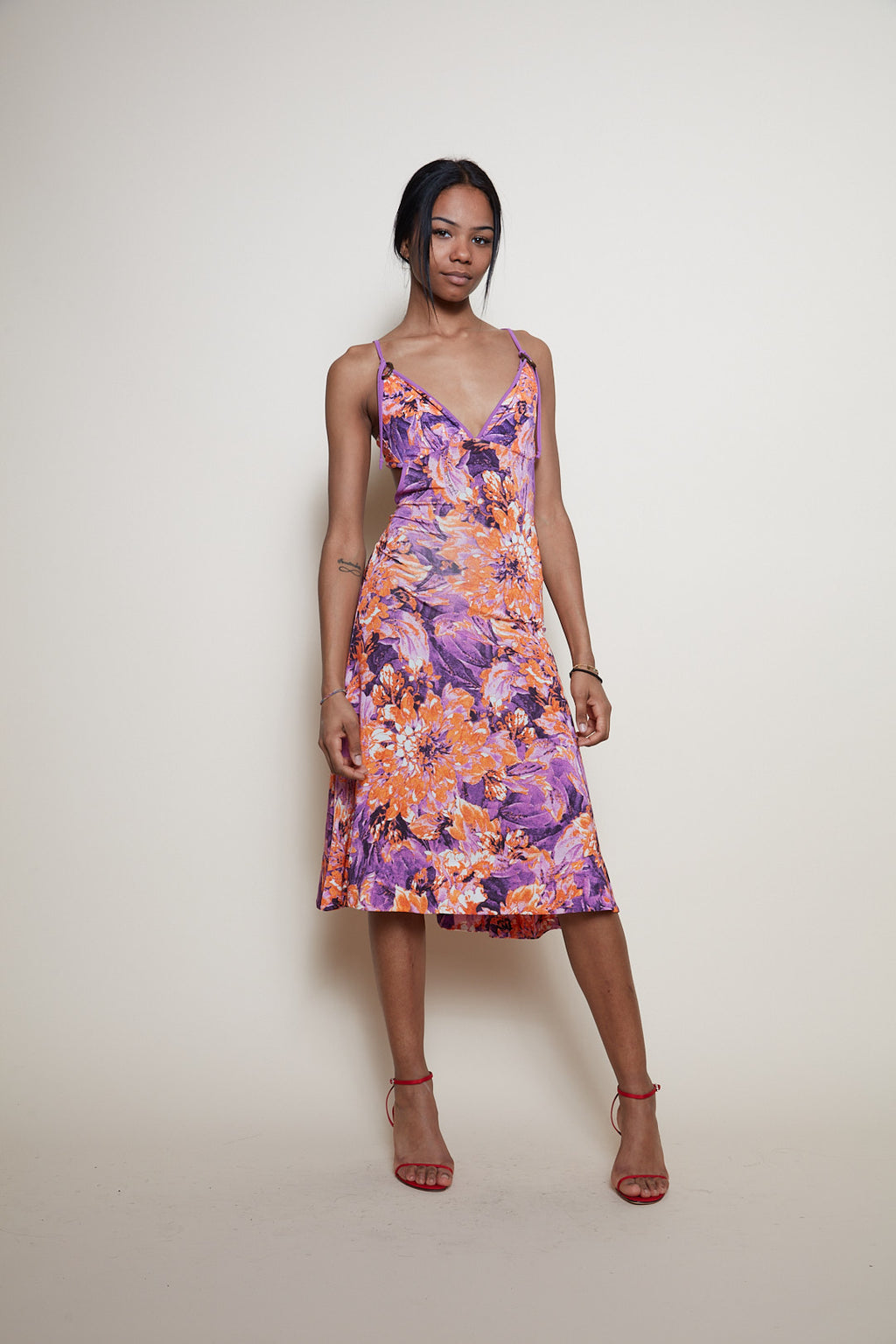 Just cavalli floral dress open back