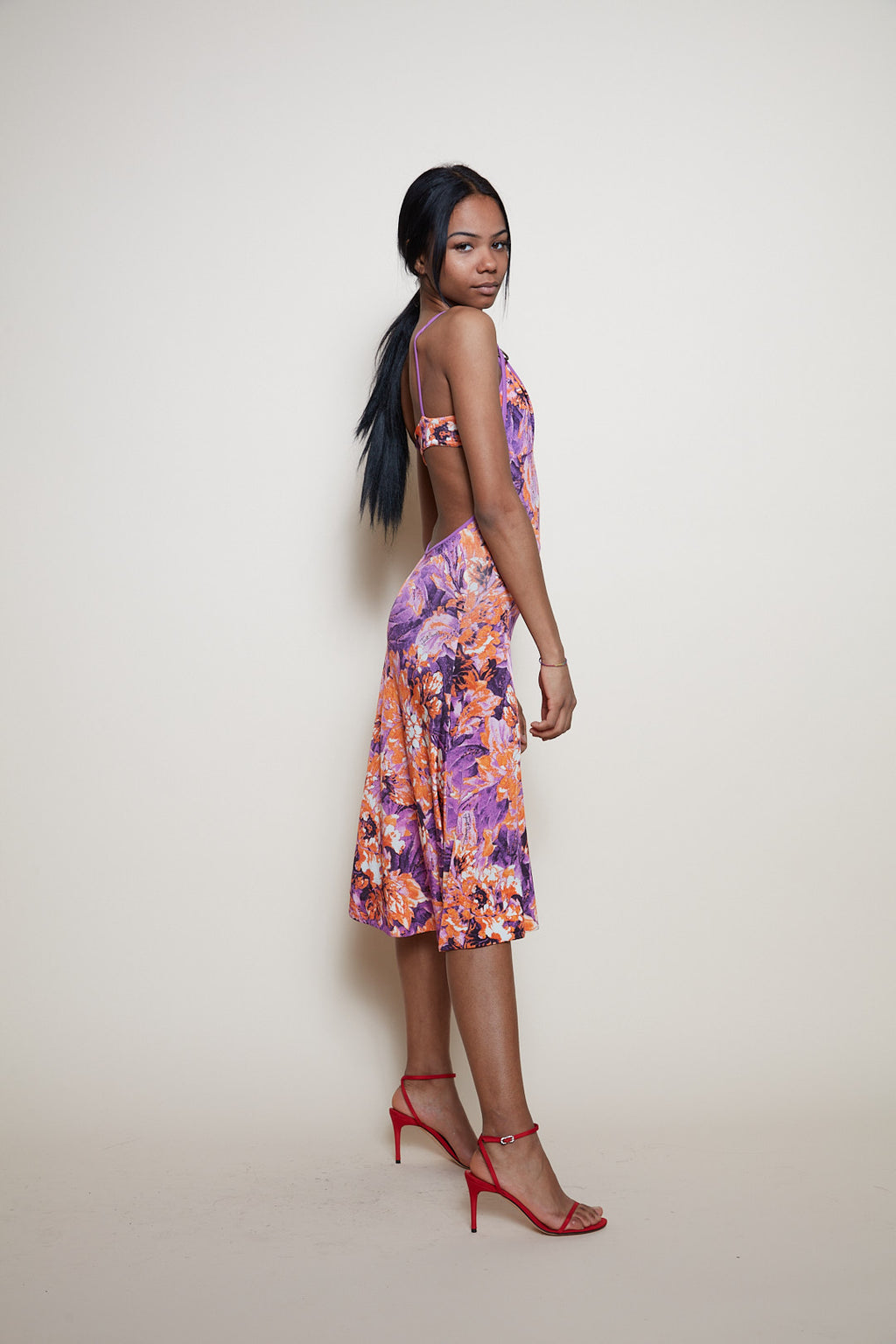 Just cavalli floral dress open back