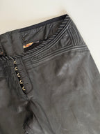 Roberto Cavalli SS 2003 black leather pants 