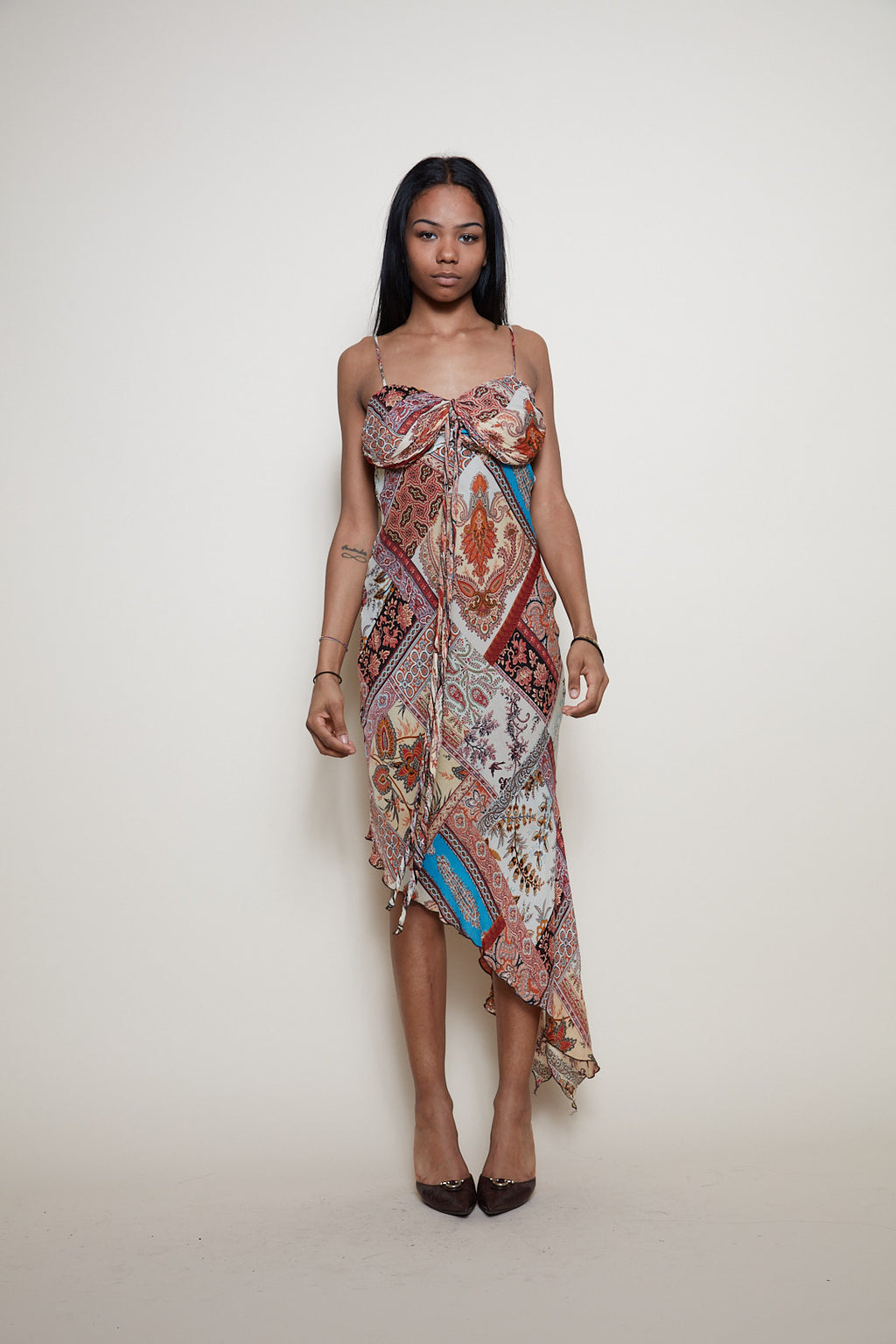 Vintage midi silk dress