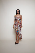 Vintage midi silk dress