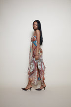 Vintage midi silk dress