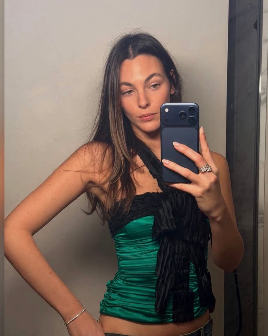 D&g vintage green silk bustier top