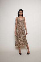 Vintage midi Leo silk dress