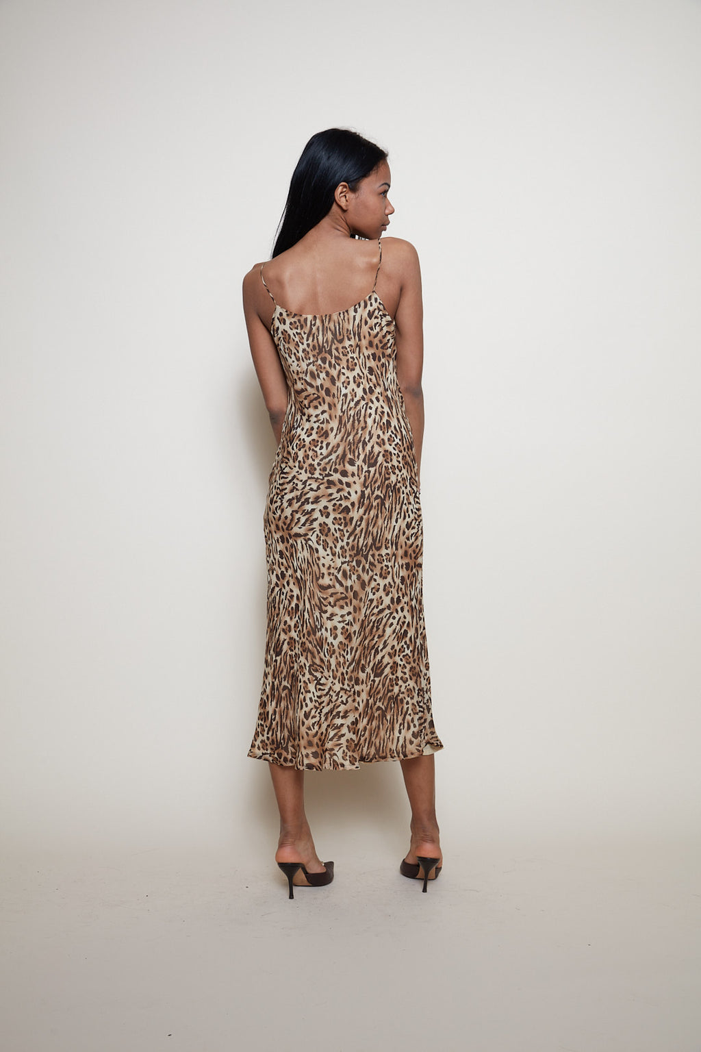 Vintage midi Leo silk dress