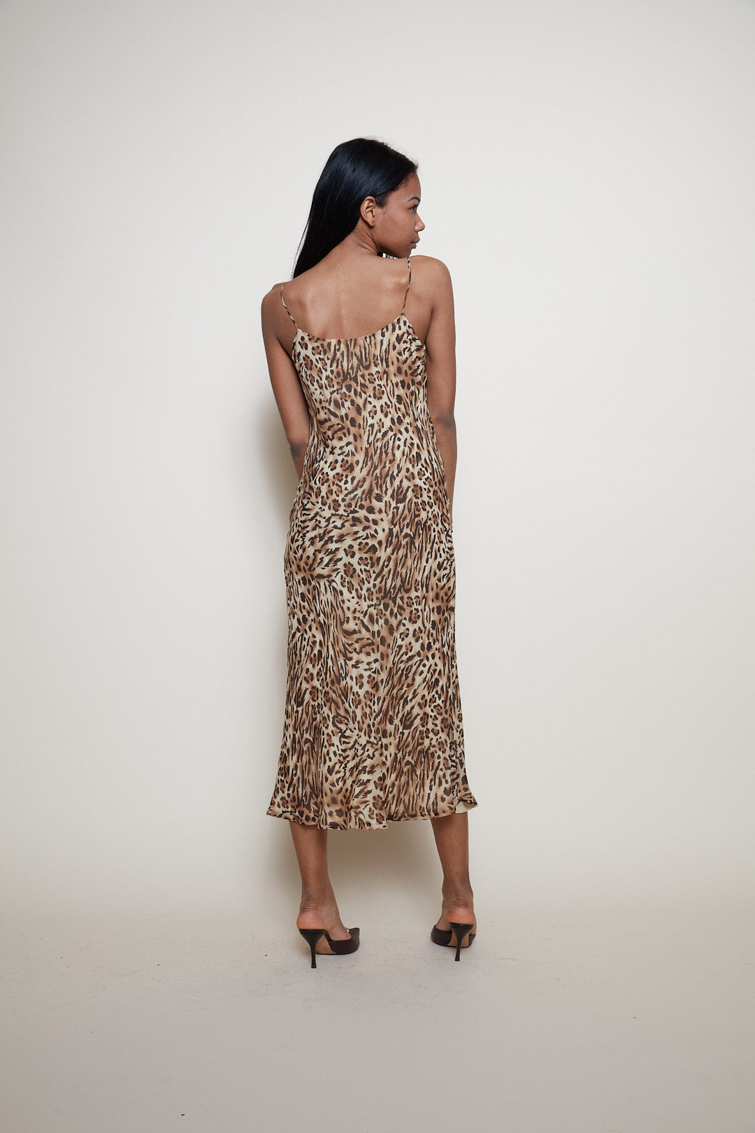 Vintage midi Leo silk dress