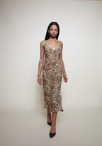 Vintage midi Leo silk dress